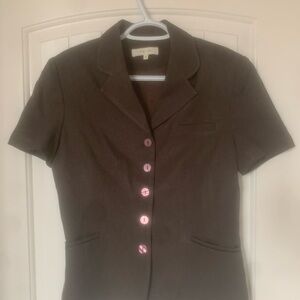 Elegant Brown Blazer with Pink Accents